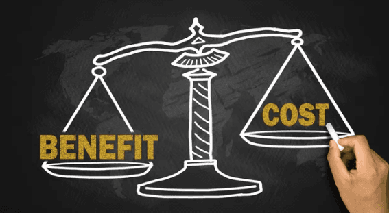 scale showing cost vs benefit